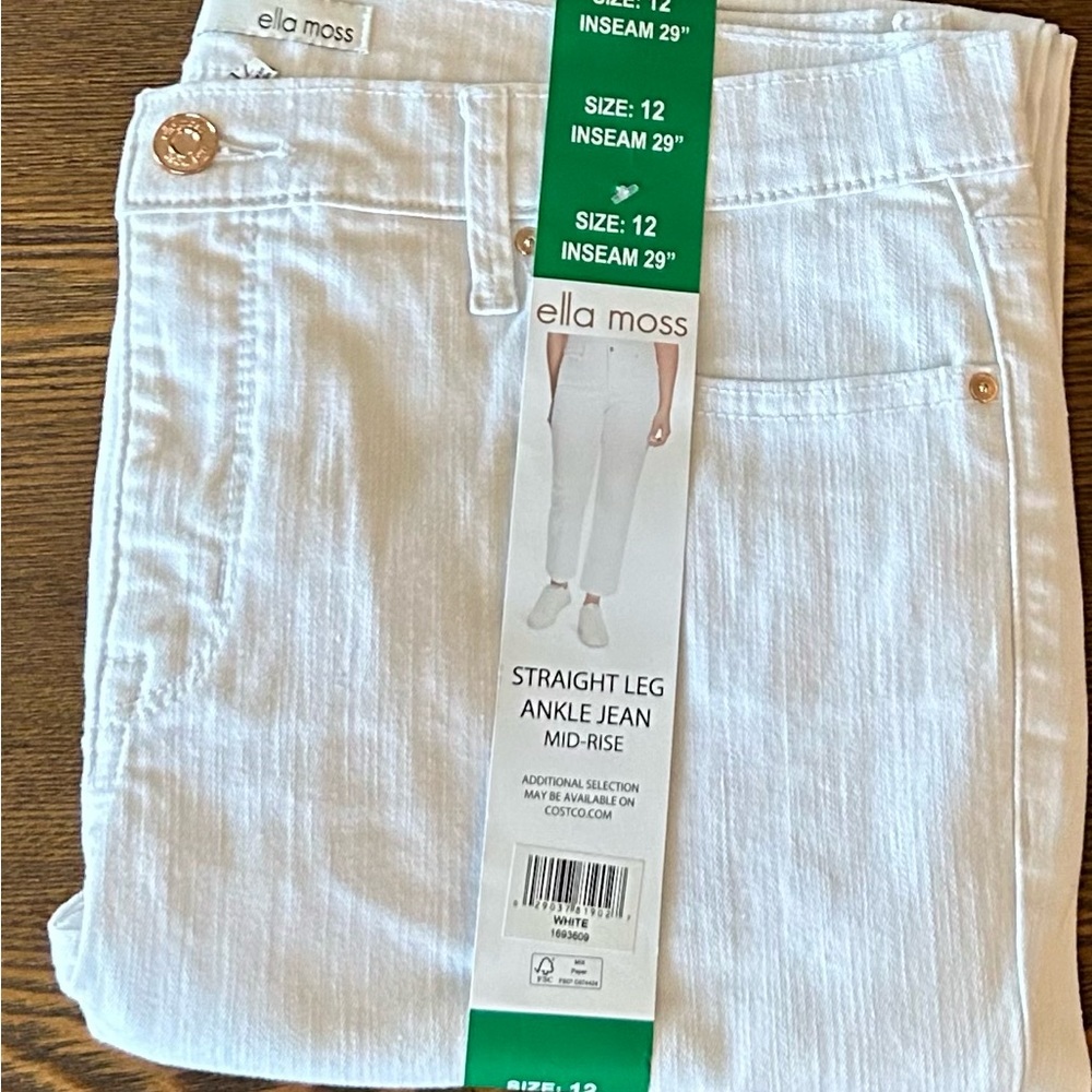 Ella Moss Cream Straight Leg Jeans